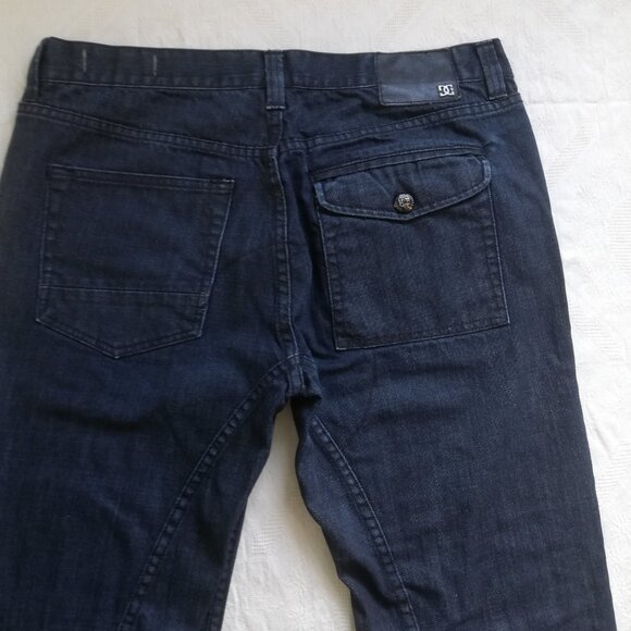 Men's DC Denim Coated Cotton Straight Leg Dark Blue Jeans 36 x 32 - Picture 3 of 14